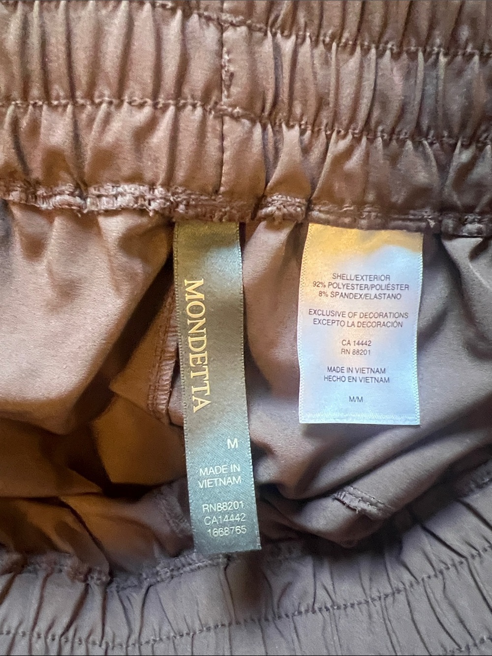 Mondetta Brown Elastic Waist Shorts - Picture 2 of 4